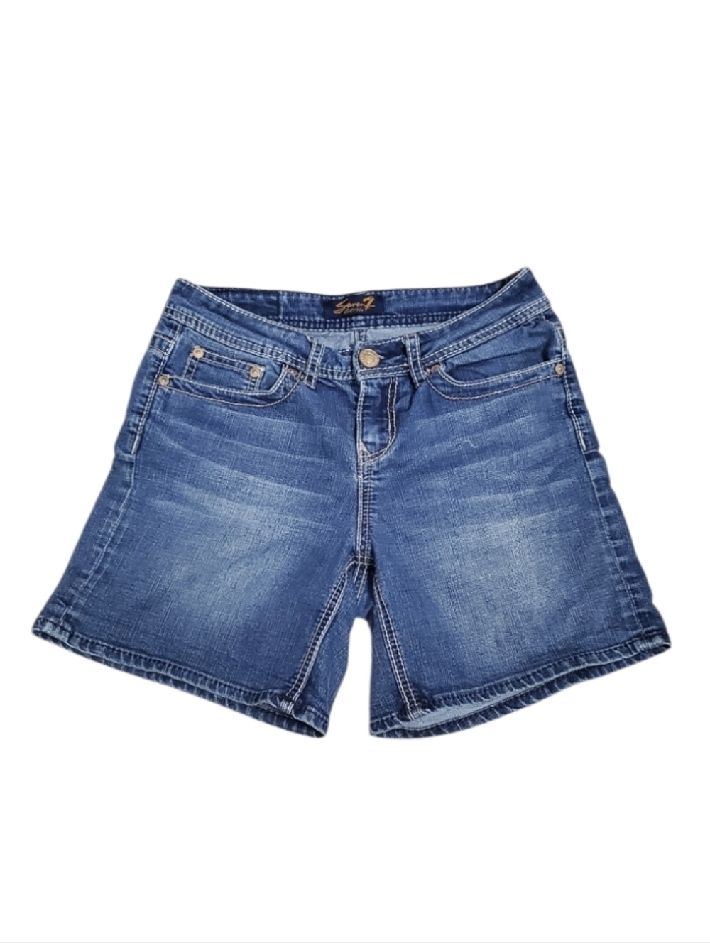 Seven 7 Classic Blue Denim Women's Jean Cotton Shorts 4